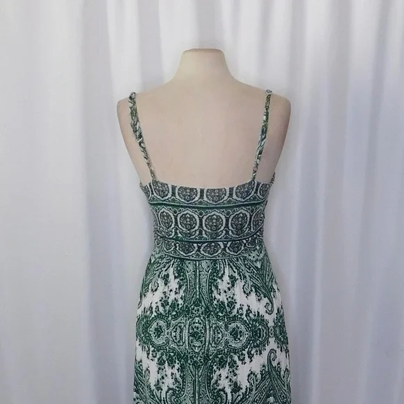 Anthropologie MOULINETTE SOEURS Brisbane Green Paisley Maxi Dress Knit Medium - Picture 11 of 16